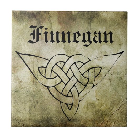 ケルト族のアイルランドの記号による姓のlinocut タイル (正面)