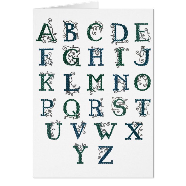 ケルト族のアルファベットカード (正面)