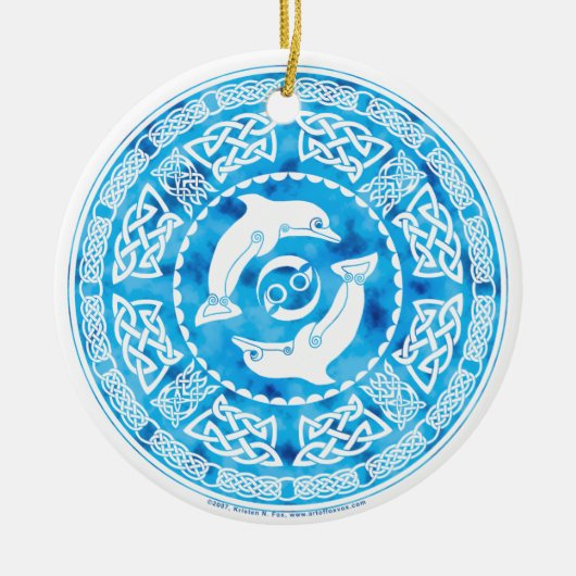 ケルト族のイルカのオーナメント セラミックオーナメント (正面)