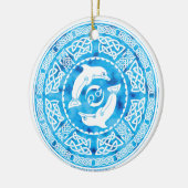 ケルト族のイルカのオーナメント セラミックオーナメント (左)