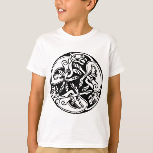 ケルト族のオオカミTriskelion Tシャツ