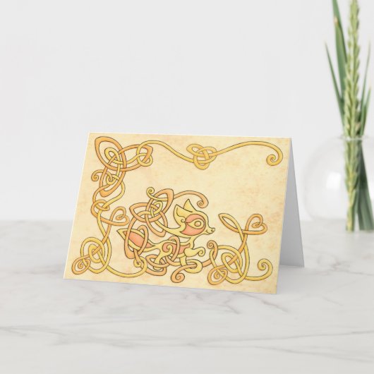 ケルト族のキツネの挨拶状 カード (正面)