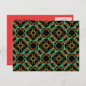 ケルト族のクリスマスのヒイラギのリースパターン シーズンポストカード (正面/裏面)