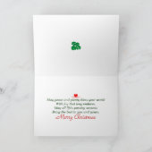 ケルト族のクリスマスの緑のシャムロックの金ゴールドのブタの蹄鉄 シーズンカード (内部)