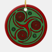 ケルト族のクリスマスの螺線形のオーナメント セラミックオーナメント (裏面)