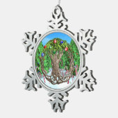 ケルト族のクリスマスツリー スノーフレークピューターオーナメント (右)