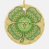 ケルト族のシャムロックのオーナメント セラミックオーナメント (裏面)