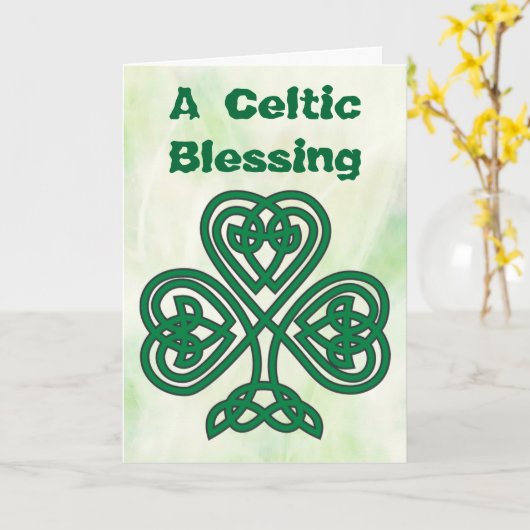 ケルト族のシャムロックの天恵の挨拶状 カード (黄色い花)
