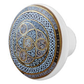 ケルト族のデザインのドアか引出しのノブ セラミックノブ (右)