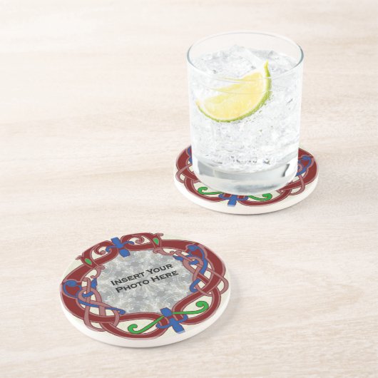 ケルト族のデザインの写真テンプレートのコースター コースター (側面)