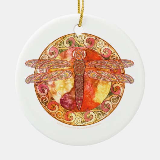 ケルト族のトンボのオーナメント セラミックオーナメント (正面)