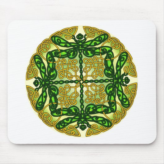 ケルト族のトンボの緑 マウスパッド (正面)