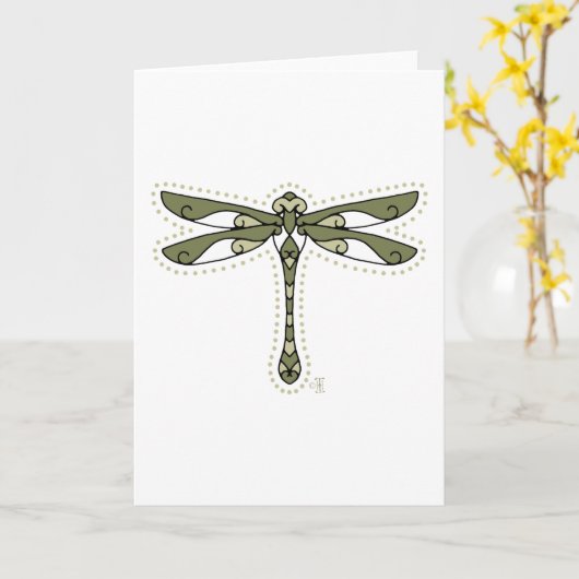 ケルト族のトンボ カード (黄色い花)