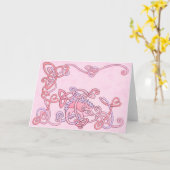 ケルト族のハリネズミの挨拶状 カード (黄色い花)