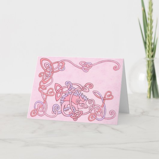 ケルト族のハリネズミの挨拶状 カード (正面)