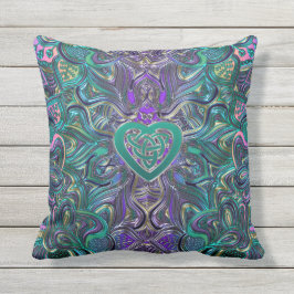 ケルト族のハートのカラフルな曼荼羅 アウトドアクッション