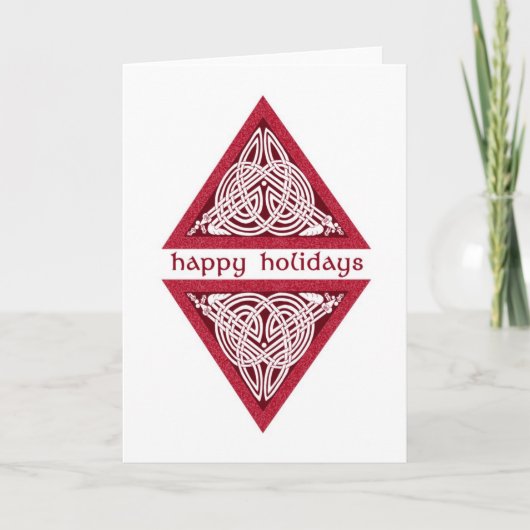 ケルト族のヒイラギの鳥の挨拶状 シーズンカード (正面)