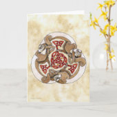 ケルト族のフェレットTriskel カード (黄色い花)