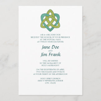 ケルト族のフォーマルなカトリック教の結婚式招待状 招待状