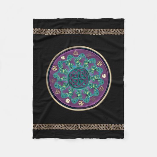 ケルト族のフラクタルの曼荼羅 フリースブランケット (正面)