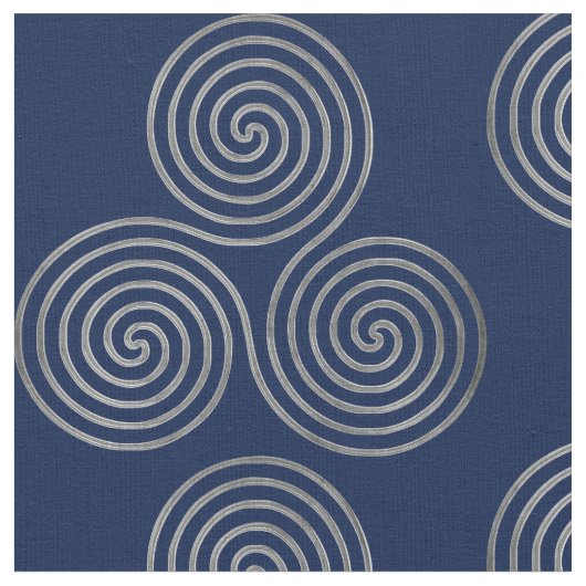 ケルト族の三重のSpirale 1ライン銀 ファブリック (クローズアップ)