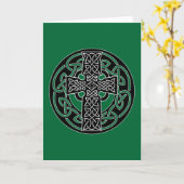 ケルト族の交差の挨拶状 カード (黄色い花)