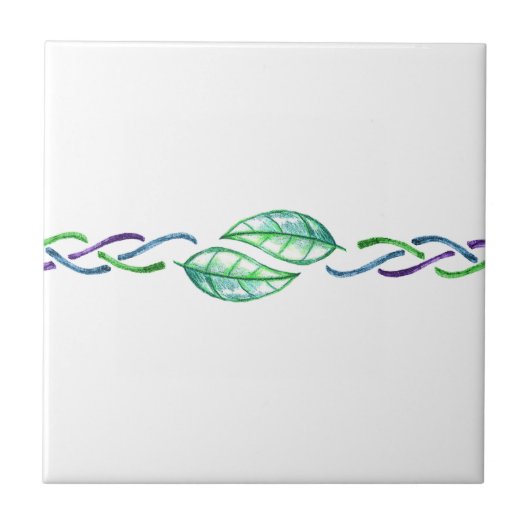 ケルト族の多彩な葉のボーダーDesgin タイル (正面)