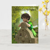 ケルト族の妖精のバースデー・カード カード (黄色い花)