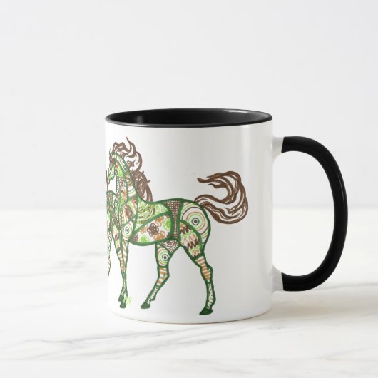 ケルト族の意気揚々と歩く馬のコーヒー・マグ マグカップ (右)