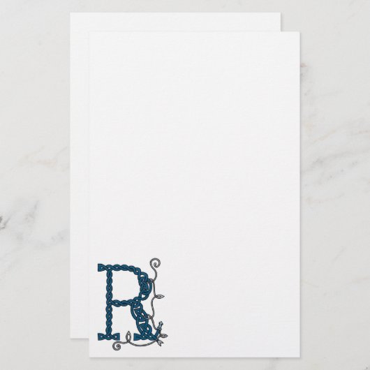 ケルト族の手紙Rの文房具 便箋 (正面/裏面)