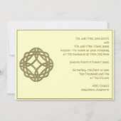 ケルト族の永遠の結び目の金ゴールドのアイボリーの結婚式招待状 招待状 (正面)