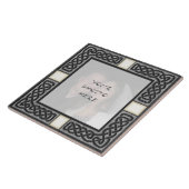 "ケルト族の灰色の石造りの"モノグラムの写真フレームのタイル タイル (側面)