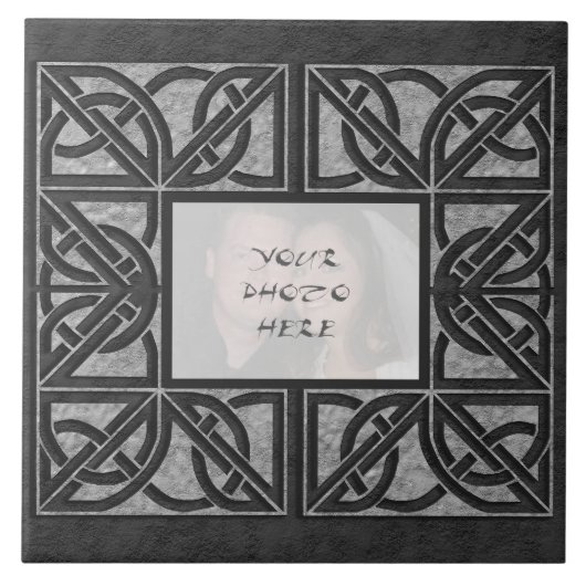 "ケルト族の灰色の石造りの"写真フレームのセラミックタイル タイル (正面)