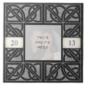 "ケルト族の灰色の石造りの"写真フレームのタイル タイル (正面)