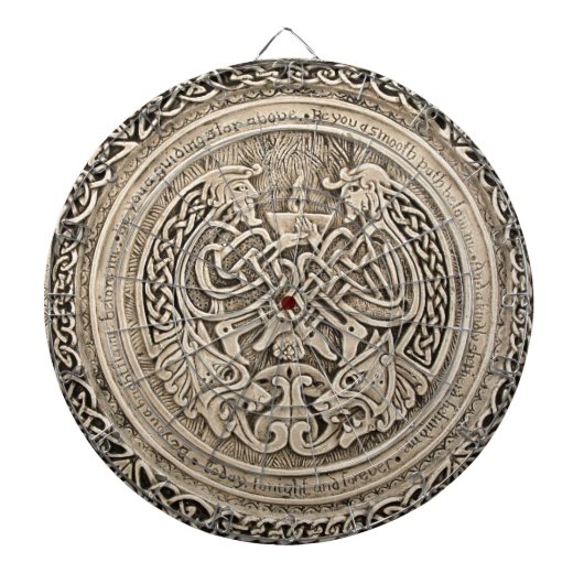 ケルト族の炎-ヴィンテージのケルト族のデザイン ダーツボード (正面)