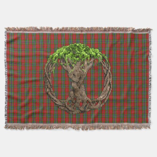 ケルト族の生命の樹およびDuartの一族MacLean スローブランケット (正面)