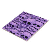 ケルト族の紫色のスカルのコラージュ タイル (側面)