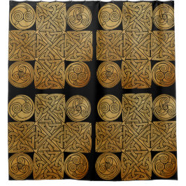 ケルト族の結び糸細工の十字 シャワーカーテン