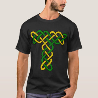 ケルト族の結び糸細工の手紙T -黒いワイシャツ Tシャツ