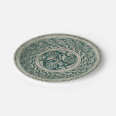 ケルト族の結び糸細工の緑のアイルランドの円形浮彫りパターン ペーパープレート (アングル)