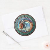 ケルト族の芸術のドラゴンのステッカー ラウンドシール (封筒)