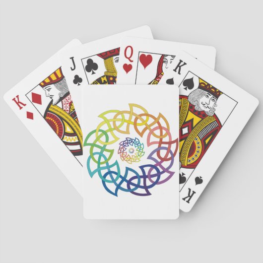 ケルト族の虹の結び糸細工のリング トランプ (裏面)