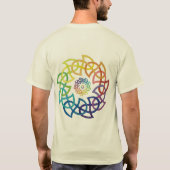ケルト族の虹の結び糸細工のリング Tシャツ (裏面)