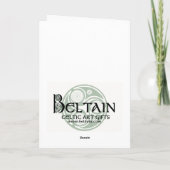 ケルト族の螺線形カード、アイルランドのシャムロックのデザイン カード (裏面)