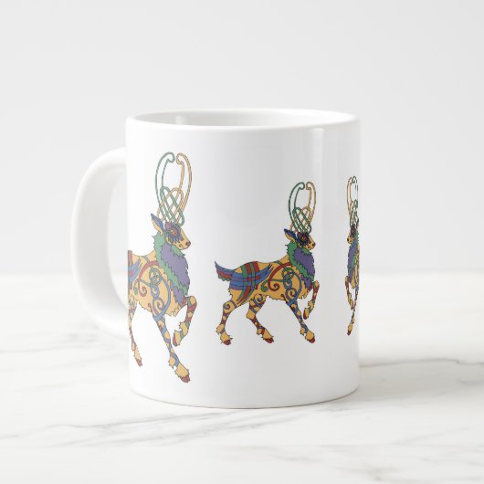 ケルト族の雄鹿のジャンボコップ ジャンボコーヒーマグカップ (正面左)
