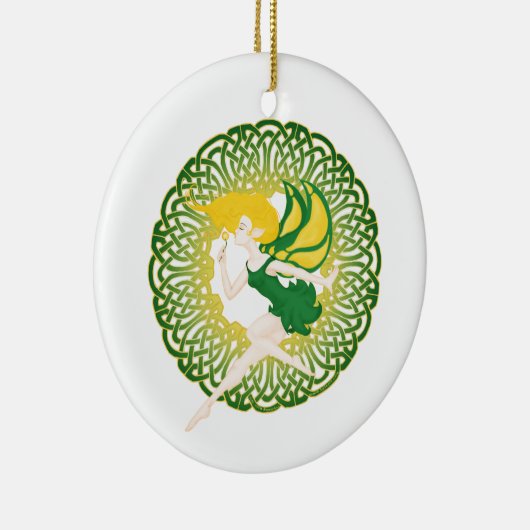 ケルト族の願いの妖精は2つを飾ります セラミックオーナメント (右)