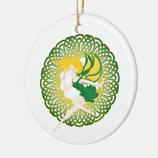 ケルト族の願いの妖精は2つを飾ります セラミックオーナメント (左)