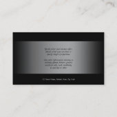 ケルト族の馬の業務市場の黒の銀 名刺 (裏面)