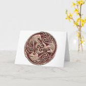 ケルト族の馬の結び目 カード (黄色い花)