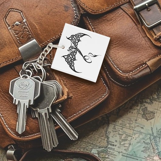 ケルト族トライバル白黒ロゴ キーホルダー